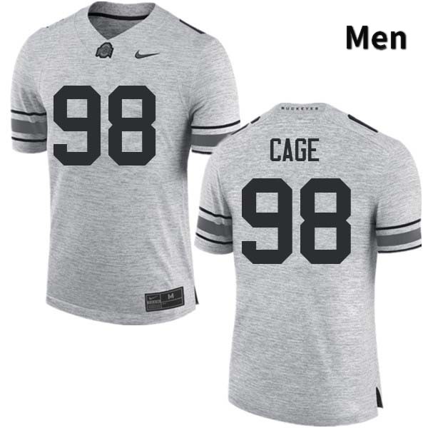 Ohio State Buckeyes Jerron Cage Men's #98 Gray Authentic Stitched College Football Jersey